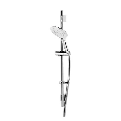 Image of Bristan CAS KIT05 C Cascade Shower Kit with Large 3 Function Push Button Handset and Silver Hose, Chrome