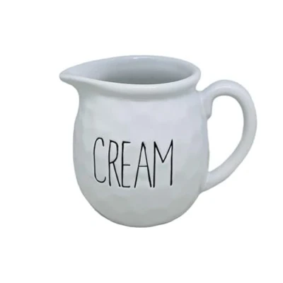 Image of Ceramic Cream Jug by Acense, White, Hand Painted