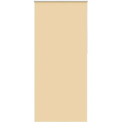 Image of vidaXL Roller Blind Blackout 100% Light Reduction and Thermal Properties Easy Wall or Ceiling Mount Beige 120x230cm Complete with Mounting Accessories