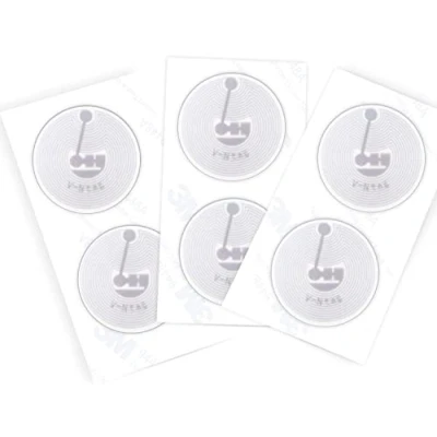 Image of SANPOPO 10 NFC Tags, NTAG215 Tags,NFC Sticker Anti Metal, White Round 25mm(1 inch) Stickers,Compatible with TagMo and Amiibo Adhesive Back