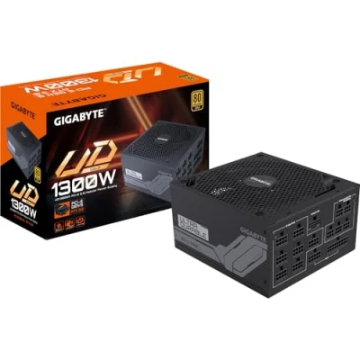 Image of GIGABYTE UD1300GM PG5 V2 Power Supply Unit 1300W, 80 PLUS Gold Certified, Japanese Capacitors, Fully Modular, ATX 3.0 &amp; PCIe 5.0 Compliant, UK plug