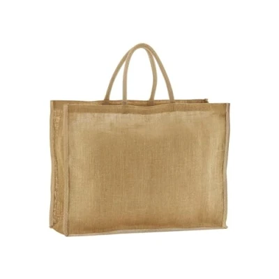 Image of Westford Mill Natural Starched Jute Market Tote bag for men &amp; women One Size shopper bag, travel gym