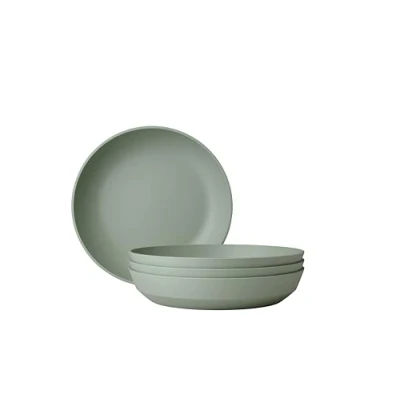 Image of Mepal Deep plate 4 pieces Silueta Dishwasher &amp; microwave resistant Plastic plates Dinner Tableware 21 cm Nordic sage