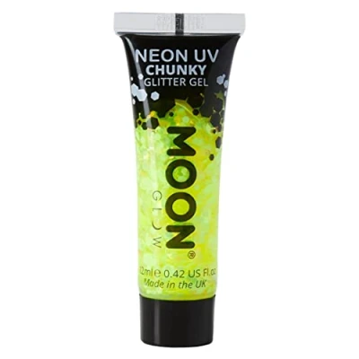 Image of Neon UV Face &amp; Body Chunky Glitter Gel 12ml Yellow