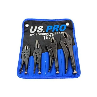 Image of US PRO 4PC Locking Pliers Set 5&quot; 6.5&quot; 7&quot; 10&quot; Mole Vice Clamp 1676