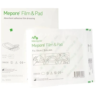 Image of Mepore 275400 Film and Pad Dressing, Vapour Permeable Adhesive With Absorbent Sterile, 9 cm x 10 (Pack of 30)