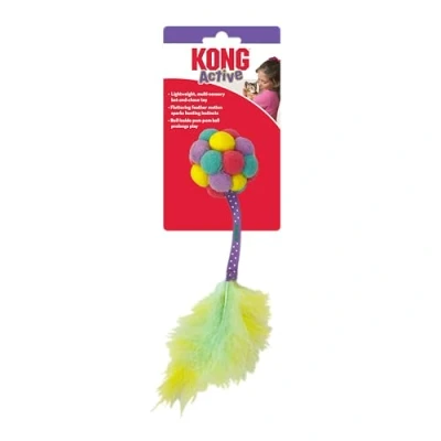Image of KONG Active Bubble Ball Lightweight Pompom Multi Sensory Bat and Chase Cat Toy