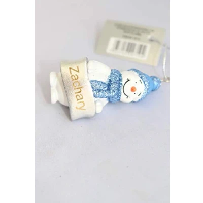 Image of Suki Cute Blue Snowman Bauble Hanging Decoration Ornament with laser engraved name personalised