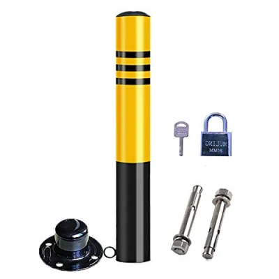 Image of SYJH Security Posts For Driveways Parking Bollards Barrier Car Security, Metal Reflective Tape Easy Installation(Size:750mmx76mm)