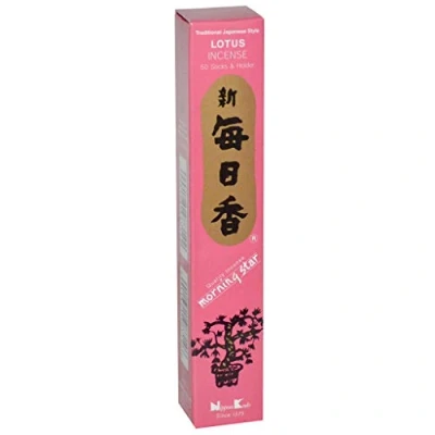 Image of Morning Star Incense Lotus 50 Sticks and Holder by