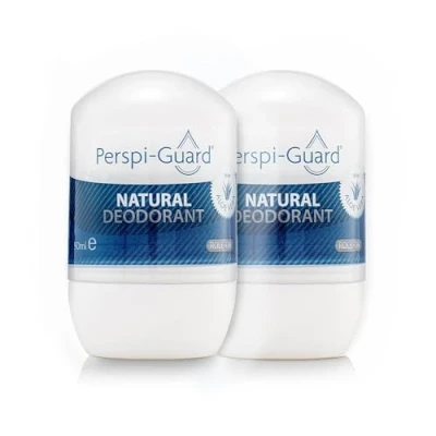 Image of Perspi Guard Natural Deodorant Aluminium Free Roll On with Long Lasting Odour Protection and Aloe Vera Alcohol Paraben Vegan for Women Men 50 ml Twin Pack