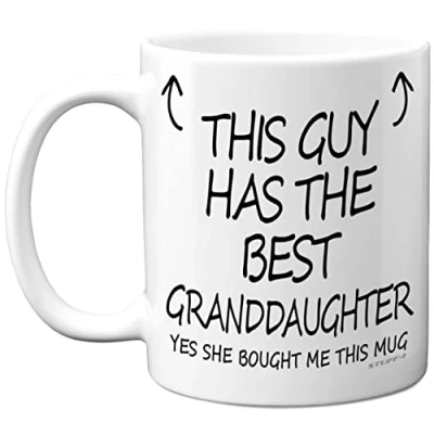 Image of Stuff4 This Guy Has The Best Granddaughter Mug Gifts, 11oz Ceramic Dishwasher Safe Coffee Mugs Grandad Gifts for Birthday, Christmas Fathers Day Presents, Premium Cup Made in UK
