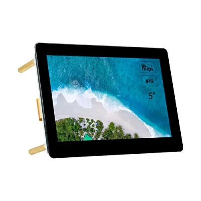 Image of 5inch IPS Touchscreen for Raspberry Pi DSI LCD Screen 800x480 Capacitive Touch Display Support 4B 3B+ 3A+ 3B 2B B+ A+ CM3/3+/4 Compatible with RasPi OS/Ubuntu/Kali/WIN10 IoT/Retropie