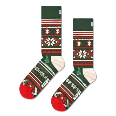 Image of Happy Socks Christmas Cotton in Fun Gift Boxes Snowman and Tree Pattern, New Bauble Set, 36 40