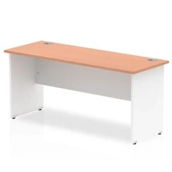 Image of Impulse Panel End 1600/600 Rectangle Desk Beech Top White TT000099
