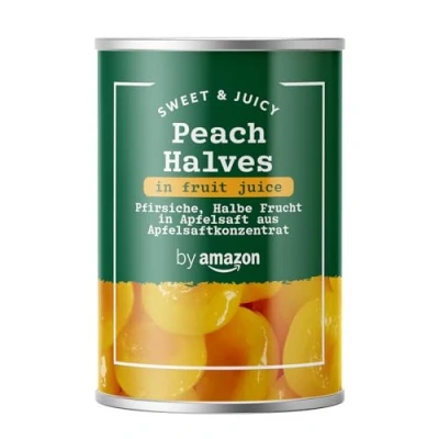 Image of by Amazon Peach Halves In Fruit Juice, 411g