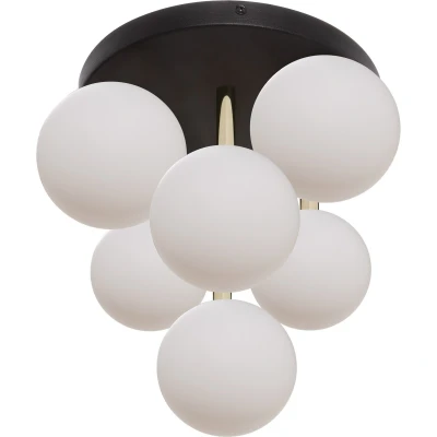 Image of Ali Cluster Globe Ceiling Light, Black, Gold, x G9