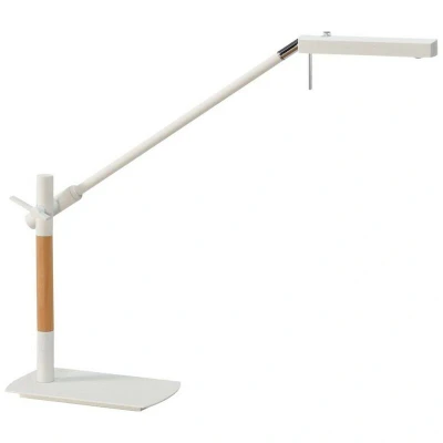 Image of Phuket Table Lamp 1 Light 7W LED 3000K, 600lm, Matt White, Beech, Polished Chrome