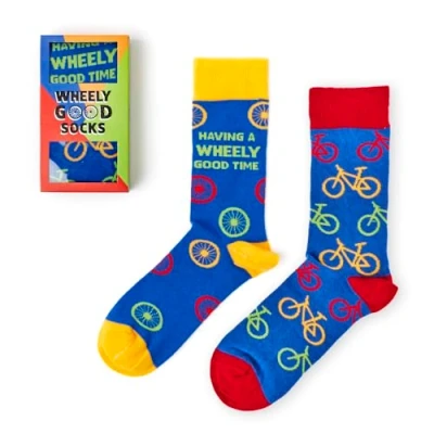 Image of Urban Eccentric Unisex Cycling Socks Gift Set 2 Pairs Cotton Rich Premium Novelty Gifts