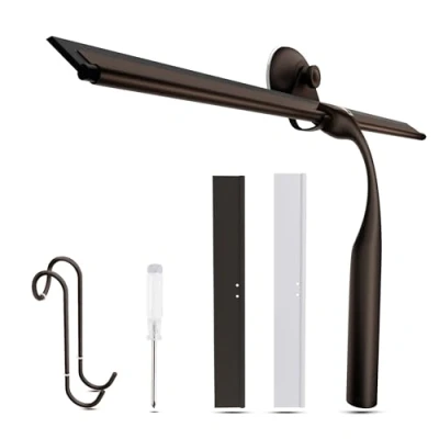 Image of Wunset 35 cm Shower Squeegee, Large Bronze Window Squeegee 6 Pieces Set Including 2 Replacement Silicone Lips, Cleaner for Doors and Various Smooth Surfaces (35 cm, Bronze)