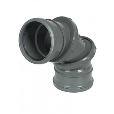 Image of 110mm Ring Seal Soil Double Socket Adjustable Bend Grey