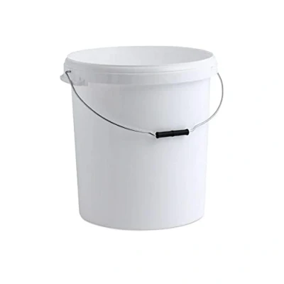 Image of INVOPAK 30 Litre Food Grade Plastic Bucket with Lid and Wire Handle, White, Airtight, Recyclable &amp; BPA Free