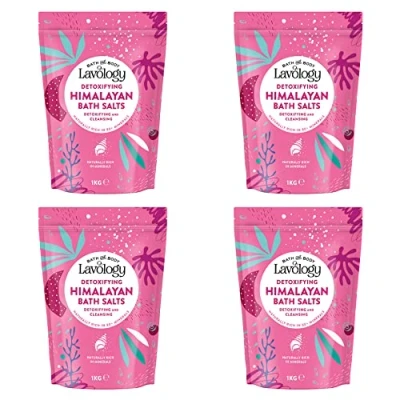 Image of Himalayan Bath Salts by Lavology 1kg x4 All Natural Ingredients Detoxify, Cleanse, Purify