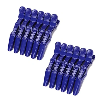 Image of Velvet London 12PCS Crocodile Clips Hair Professional for Styling Sectioning Women Girls Alligator Salon Home Use (Blue)