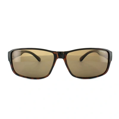 Image of Polaroid Suncovers Rectangle Womens Dark Havana Brown Polarized Sunglasses One Size