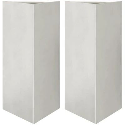 Image of vidaXL Garden Planters 2 pcs Triangular 40x40x75 cm Stainless Steel