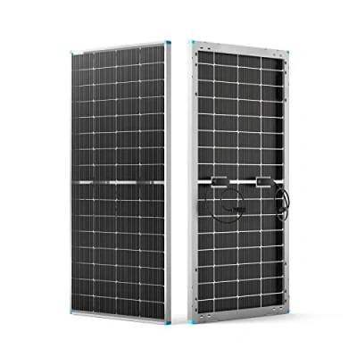 Image of Renogy Bifacial Solar Panel 220 Watt 12 Volt Monocrystalline Panels with IP68 Waterproofing High Efficiency Both Sides Generate Power for Marine and RV Boat Shed Camping Application