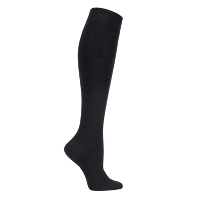 Image of 1 Pair Black Plain Bamboo Knee High Socks with Comfort Cuff and Smooth Toe Seams Kids Unisex 9 12 (4 7 Years) SOCKSHOP