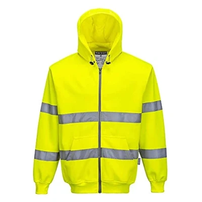 Image of Portwest Hi Vis Zip Front Hoodie, Size: XXXL, Colour: Yellow, B305YERXXXL