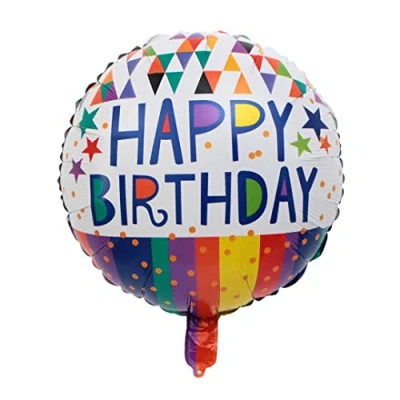Image of Colour Stripes Birthday Foil Balloon, 45cm