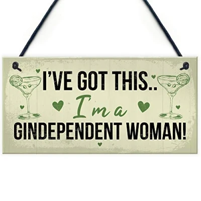Image of RED OCEAN Gindependent Funny Alcohol Gift Man Cave Home Bar Hanging Plaque Pub Sign FRIENDSHIP