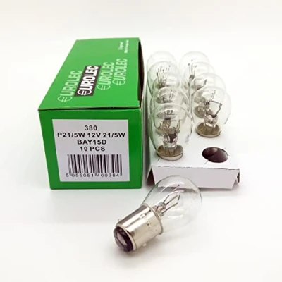 Image of 2 x Eurolec 380 P21/5W BAY15D Brake Stop &amp; Tail Light Car Bulbs 12v 21/5w