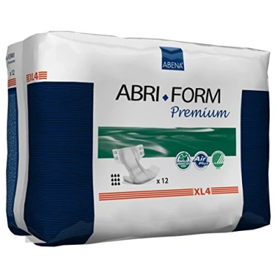 Image of ABENA Abri Form Premium All In One Incontinence Pads For Men &amp; Women, Eco Labelled Womens Pads, Mens XL 4, 110 170cm Waist, 4000ml Absorbency, 12PK