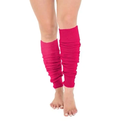 Image of Crazy Chick® Kids Girls Plain Leg Warmer School Dance Wear Lurex Legwarmer tutu Fancy (Pink)