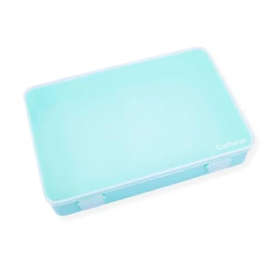 Image of Craftelier Organization Box for Scrapbooking and Crafts Materials with Transparent Lid Stackable Equal Boxes Size 26.5cm x 17.8cm 4.3cm Turquoise