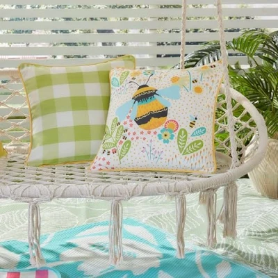 Image of Fusion Buzzy Bee Outdoor Water &amp; UV Resistant Filled Cushion 43 x 43cm in Ochre