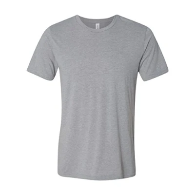 Image of Canvas Mens Triblend Crew Neck Plain Short Sleeve T Shirt (L) (Athletic Grey Triblend)