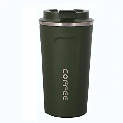 Image of Gteller Stainless Travel Mug, Double Wall Steel Insulated Vacuum Tumbler with Lid (Olivaceous, 17oz)