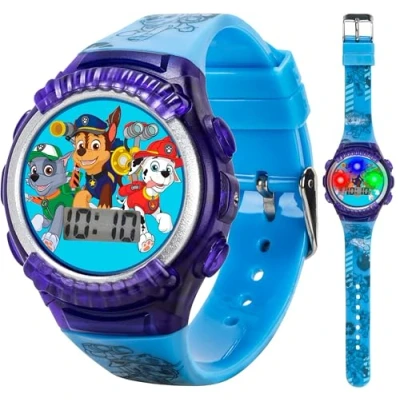 Image of Accutime Nickelodeon Kids&#039; PAW4039 Paw Patrol Digital Display Quartz Blue Watch, Purple, Digital,Quartz Movement