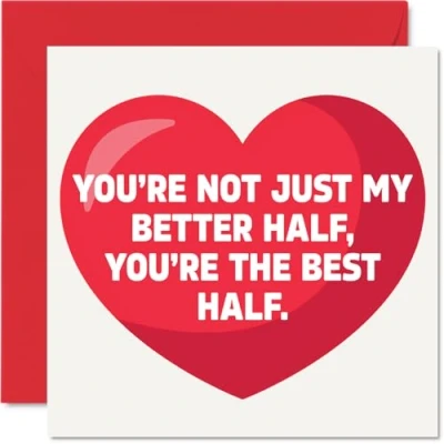 Image of Cute Valentines Card for Boyfriend Girlfriend Husband Wife Better Half Heartfelt Wedding Anniversary Women Men Her Him, 145mm x Greeting Cards Fiance Fiancee