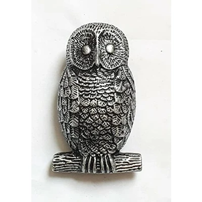 Image of Manor Owl Door Knocker Pewter Front