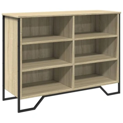 Image of vidaXL Sideboard Storage Cupboard Cabinet Highboard Sonoma Oak Engineered Wood with Metal Legs Dining/Living Room