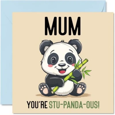 Image of Birthday Cards for Mum Stu Panda ous Funny Happy Card from Son Daughter, Mother’s Day Mother, 145mm x Joke Greeting Women Her