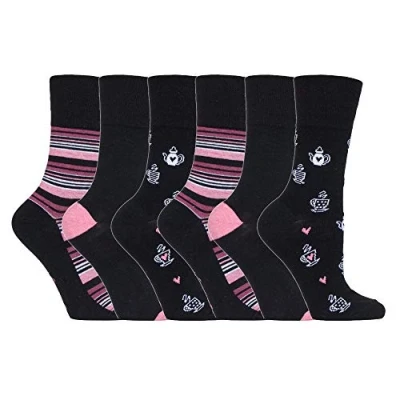 Image of Gentle Grip NEW: 6 Pairs Ladies No Elastic Socks 4 8 uk, 37 42 eur (4 eur, GG171)