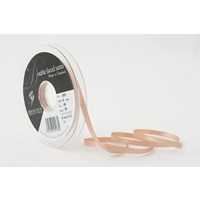 Image of Berisfords Double FACE Poly Satin Ribbon, Ecru, 5 mm