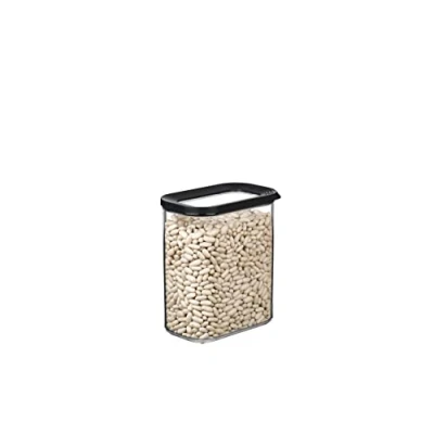 Image of Mepal Transparent Food Storage Container Containers Rectangular Box with Lid Kitchen &amp; Organizer Stackable Airtight 1500 ml Black